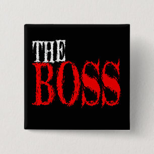Badge Carré 5 Cm Bouton Boss