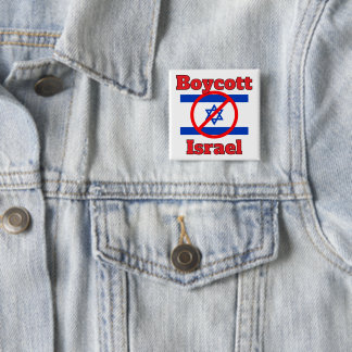 Badge Carré 5 Cm Bouton Boycott Israël