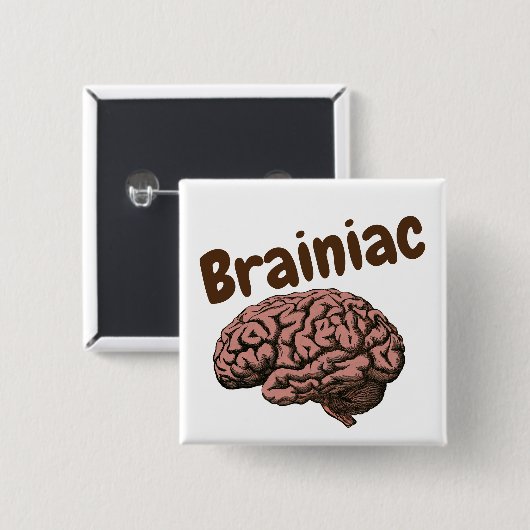 Badge Carré 5 Cm Bouton Brainiac (Devant & derrière)