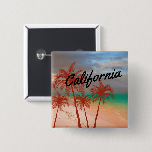 Badge Carré 5 Cm Bouton Californie