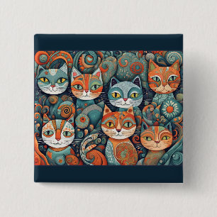 Badge Carré 5 Cm bouton calmer les chats