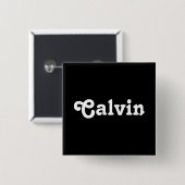 Badge Carré 5 Cm Bouton Calvin (Devant & derrière)