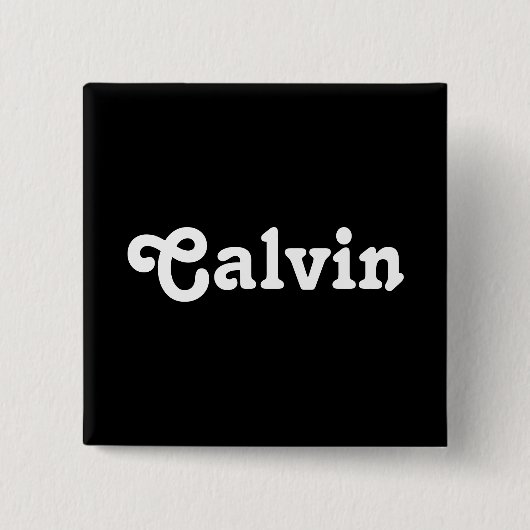 Badge Carré 5 Cm Bouton Calvin (Devant)