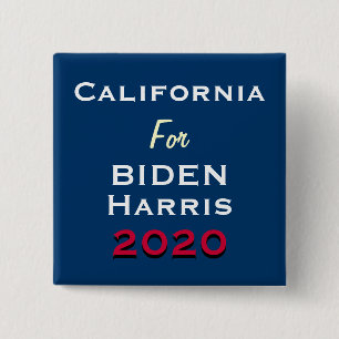 Badge Carré 5 Cm Bouton Campagne CALIFORNIE POUR BIDEN HARRIS 2020