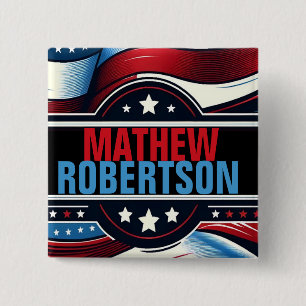 Badge Carré 5 Cm Bouton Campagne personnalisée