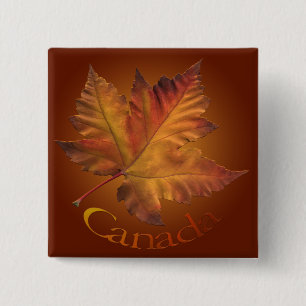 Badge Carré 5 Cm Bouton Canada Bouton souvenir Feuille d'érable du