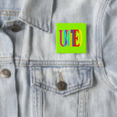 Badge Carré 5 Cm Bouton Carré (En situation)