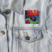 Badge Carré 5 Cm Bouton carré (En situation)