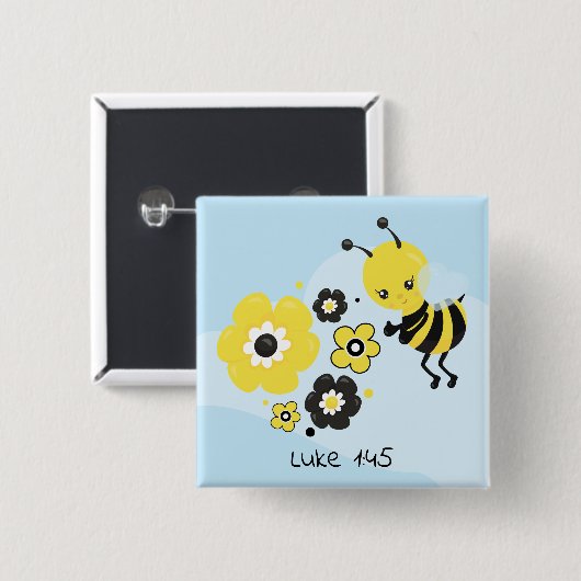 Badge Carré 5 Cm Bouton carré (Devant & derrière)