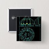 Badge Carré 5 Cm Bouton carré (Devant & derrière)