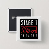 Badge Carré 5 Cm  Bouton Carré (Devant & derrière)