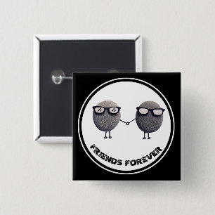 Badge Carré 5 Cm Bouton carré à broche arrière « Amis mignons pour