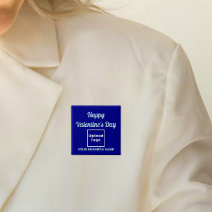 Badge Carré 5 Cm Bouton Carré bleu pour la Saint-Valentin