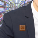 Badge Carré 5 Cm Bouton Carré Brown Nom et logo de l'entreprise<br><div class="desc">Bouton carré que vous pouvez customiser pour mettre votre nom d'entreprise et logo. Vous pouvez utiliser ce bouton comme accessoire uniforme de votre personnel. Vous pouvez également l'utiliser comme accessoire d'emballage. Vous pouvez également l'inclure dans vos documents de marketing pour faire de la publicité pour votre entreprise ou pour promouvoir...</div>