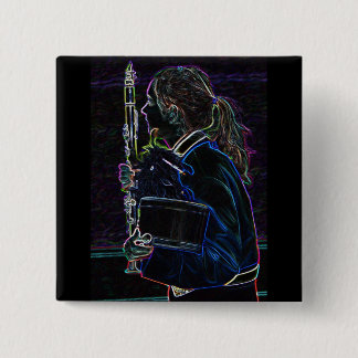 Badge Carré 5 Cm Bouton Carré Clarinetist Marching