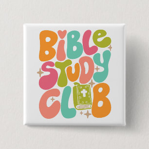 Badge Carré 5 Cm Bouton Carré coloré du club d'étude biblique