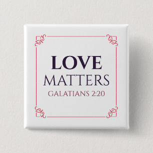 Badge Carré 5 Cm Bouton Carré d'amour