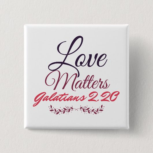 Badge Carré 5 Cm Bouton Carré d'amour (Devant)