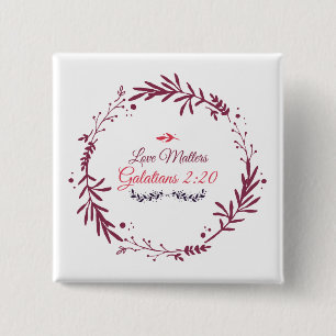 Badge Carré 5 Cm Bouton Carré d'amour