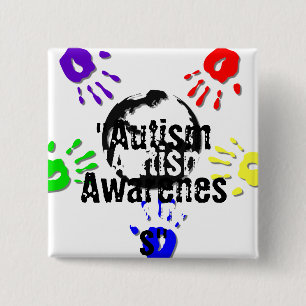 Badge Carré 5 Cm Bouton carré d'autisme