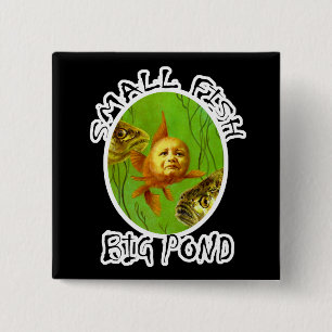 Badge Carré 5 Cm Bouton Carré de Bébé Goldfish