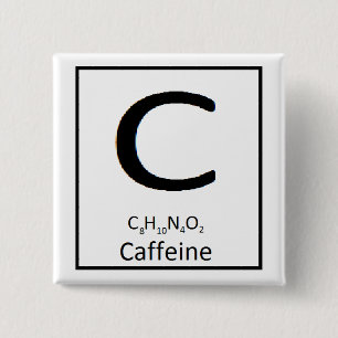Badge Carré 5 Cm Bouton carré de caféine, 2 po