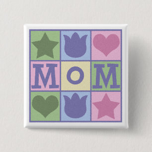 Badge Carré 5 Cm Bouton carré de carrés d'édredon de maman