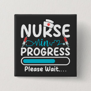 Badge Carré 5 Cm Bouton carré de chargement en cours d'infirmière