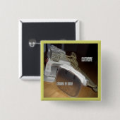 Badge Carré 5 Cm Bouton carré de Defib (Devant & derrière)