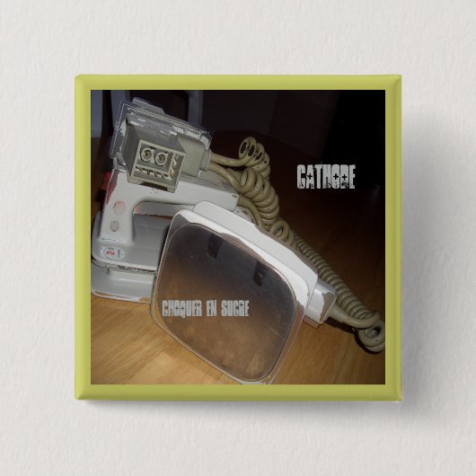 Badge Carré 5 Cm Bouton carré de Defib (Devant)