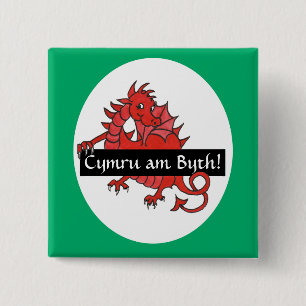 Badge Carré 5 Cm Bouton Carré de dragon rouge mignon pour personnal