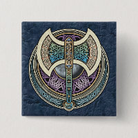 Bouton carré de Knotwork Labrys