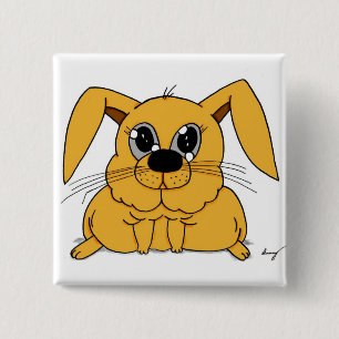 Badge Carré 5 Cm Bouton Carré de lapin gras mou