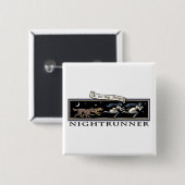 Badge Carré 5 Cm Bouton carré de Nightrunner (Devant & derrière)