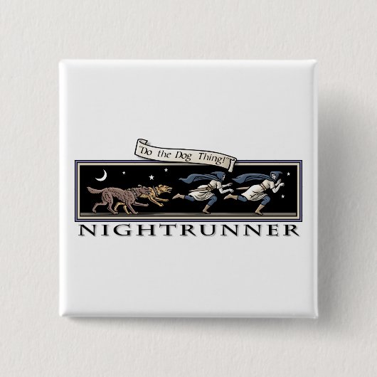Badge Carré 5 Cm Bouton carré de Nightrunner (Devant)