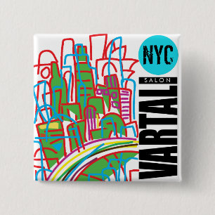 Badge Carré 5 Cm Bouton carré de NYC Vartali