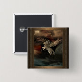 Badge Carré 5 Cm Bouton carré de Pegasus (Devant & derrière)