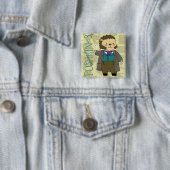 Badge Carré 5 Cm Bouton carré de Pushkin (En situation)