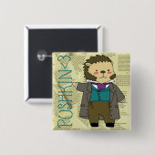 Badge Carré 5 Cm Bouton carré de Pushkin (Devant & derrière)