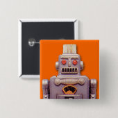 Badge Carré 5 Cm Bouton Carré de robot de jouets (Devant & derrière)