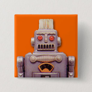 Badge Carré 5 Cm Bouton Carré de robot de jouets