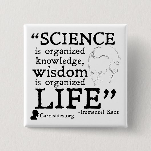 Badge Carré 5 Cm Bouton carré d'Immanuel Kant (Devant)