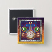 Badge Carré 5 Cm Bouton carré d'instruments de Chronolithic (Devant & derrière)