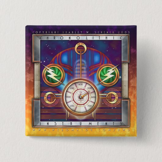Badge Carré 5 Cm Bouton carré d'instruments de Chronolithic (Devant)