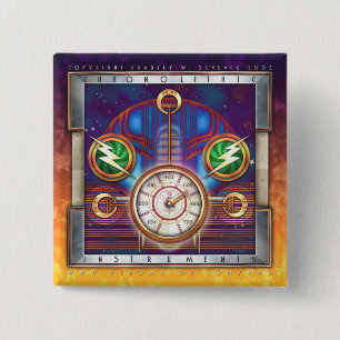 Badge Carré 5 Cm Bouton carré d'instruments de Chronolithic