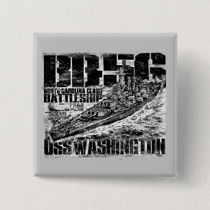 Badge Carré 5 Cm Bouton Carré du Battleship Washington