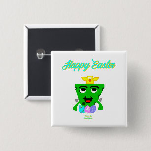 Badge Carré 5 Cm Bouton Carré FrankenCheese de Pâques de 2 pouces