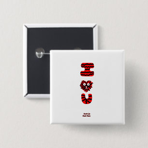 Badge Carré 5 Cm Bouton Carré I Fuzzy U