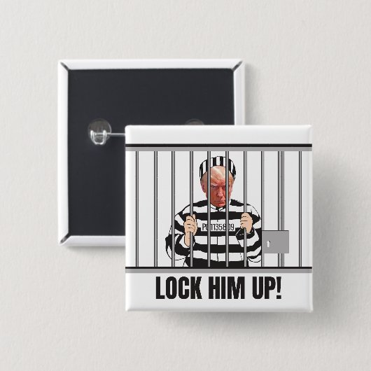 Badge Carré 5 Cm Bouton Carré LockHimUp (Devant & derrière)