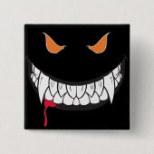 Badge Carré 5 Cm Bouton Carré noir Monster Grin (Devant)